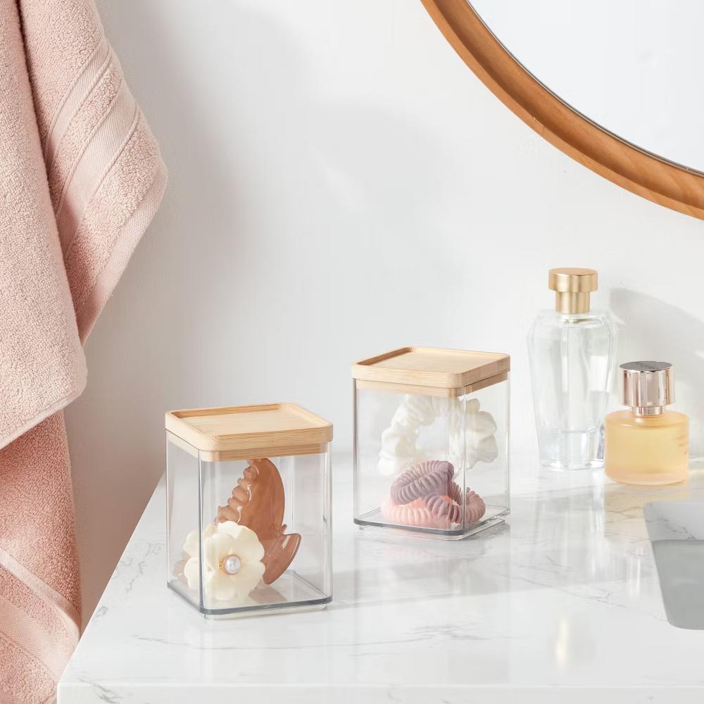Extra Small Clear Canister with Bamboo Lid 2pk - Image 3