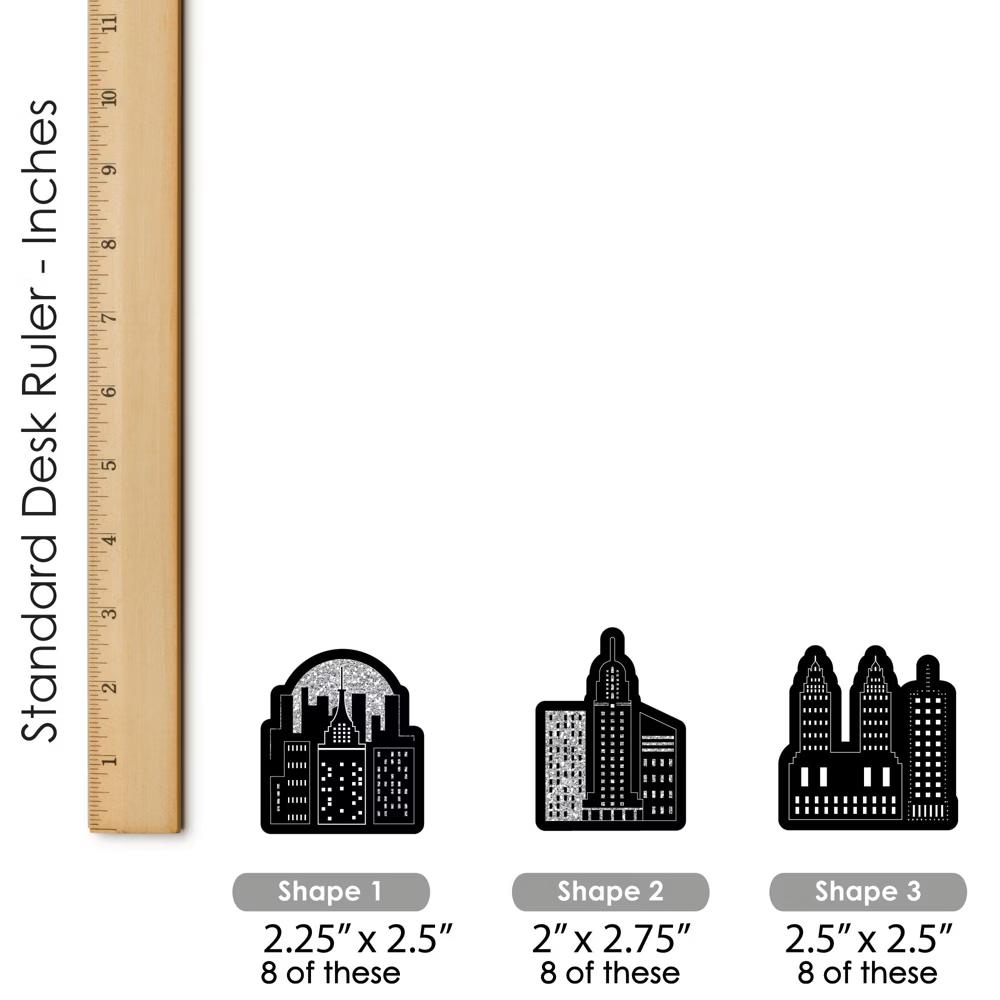 Nighttime City Skyline - Cupcake Decoration - New York Party Cupcake Wrappers and Treat Picks Kit - Set of 24 - Image 5