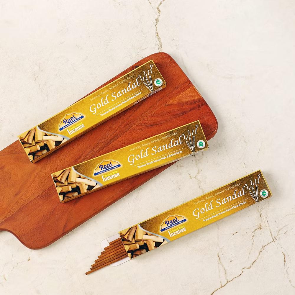 Gold Sandal Incense (Premium Masala Incense Made of Natural Herbs) - Authentic Indian Products - Image 7