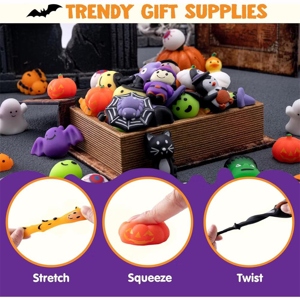 24/100Pcs Halloween Squishy Toys Kits Halloween Party Favors Trick-or-Treat Goodie Bag Filler Boys & Girls Birthday Gifts School Classroom Prize - Image 7