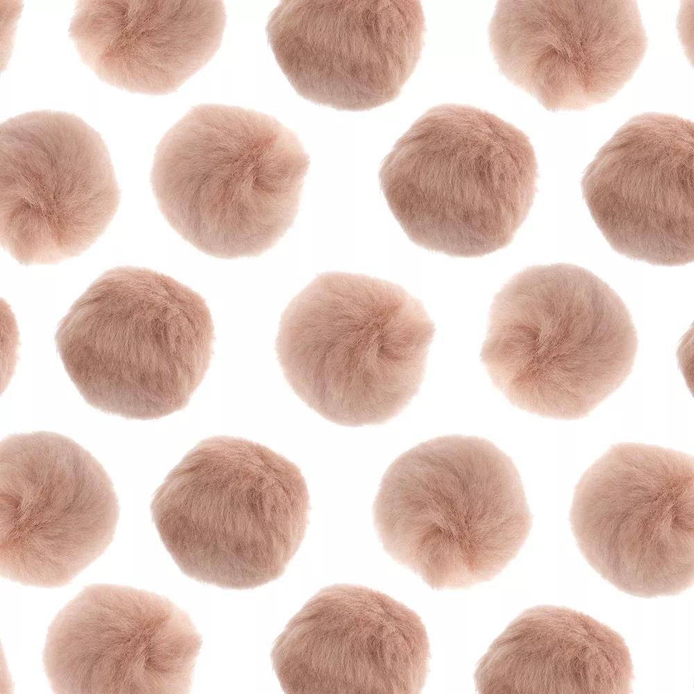 1in Beige Pom Poms for Crafts DIY Art Creative, 100pcs - Image 3