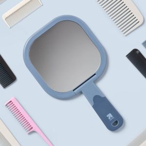 Large 2-Sided Handheld Makeup Mirror 1x and 5x Magnification - Square Shape