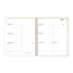 Blue Sky Day Designer 2026 Weekly/Monthly Planner 8.5"x11" Rose Pink Floral