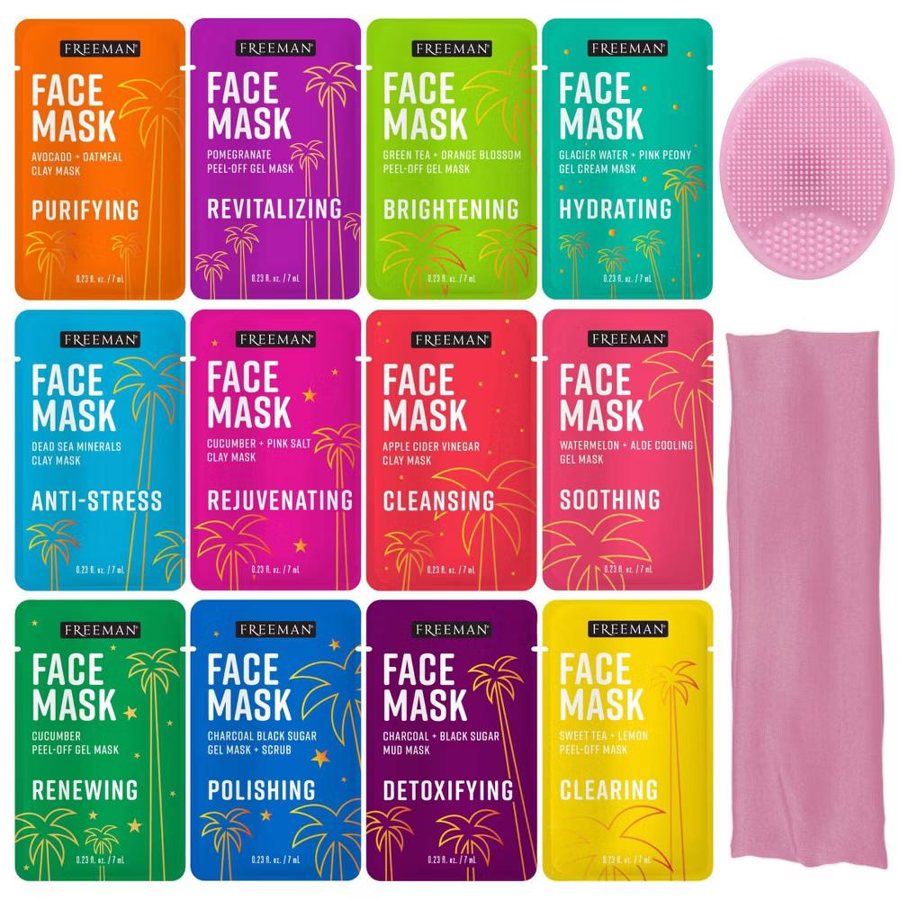 Freeman Love to Mask Face Mask Kit - 14pc: Deep Cleansing, Soothing, Hydrating & Detoxifying for All Skin Types - Image 3
