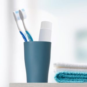 Bathroom Toothbrush Tumblers Kit PP Cups for Bathroom 4.92"x3.03" 2pcs