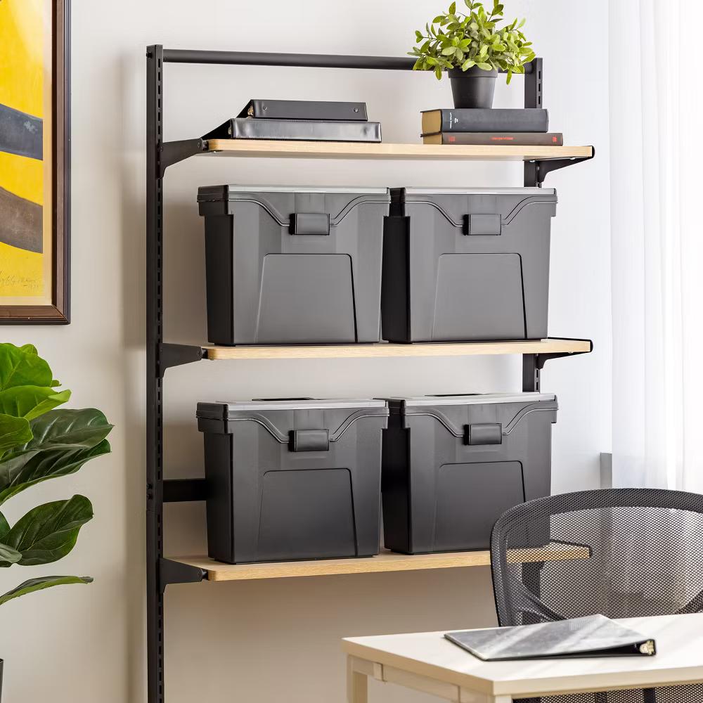 USA Portable Letter Size File Box with Handle for Hanging Folders - Image 51