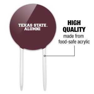 Texas State Alumni Acrylic Cake Topper Party Decoration for Wedding Anniversary Birthday Graduation