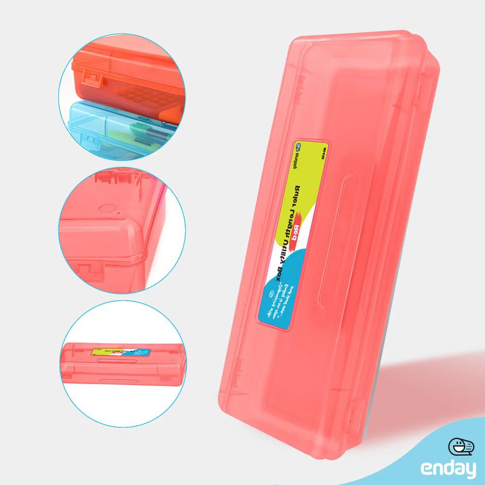 Pencil Box, Storage Organizer Utility Box, Multipurpose Long Ruler Length School Office Supplies Plastic Pencil Case for Kids & Adults - Image 31