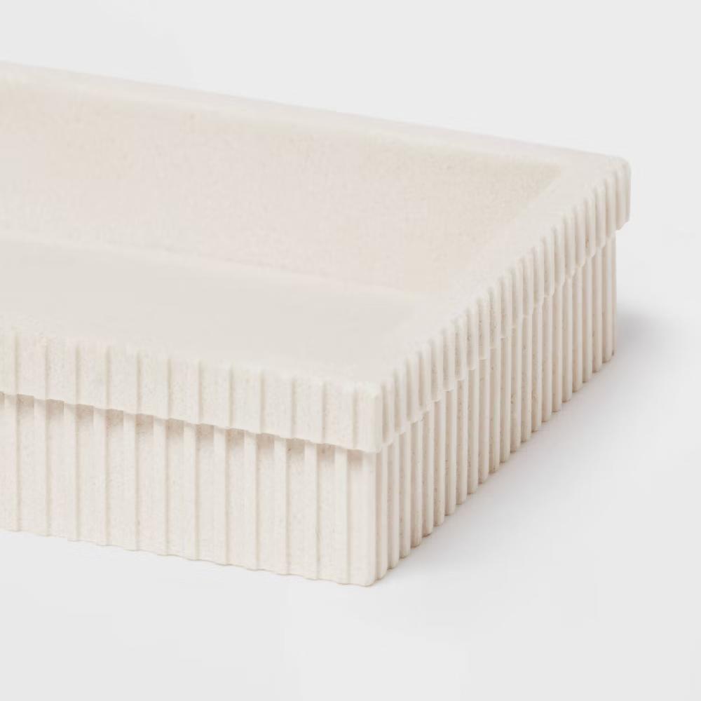 Ribbed Bath Tray White - Image 3