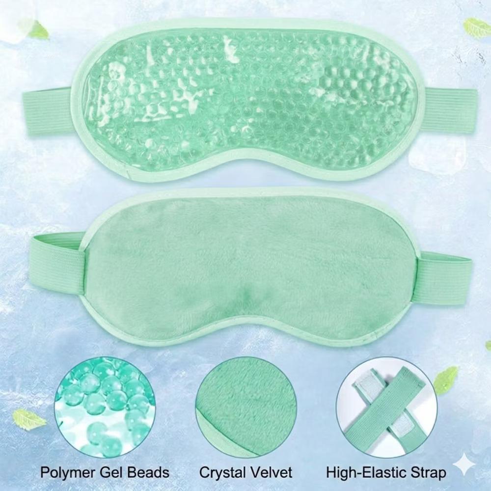 Reusable Gel Bead Eye Mask Hot and Cold Compress PVC Eye Cover with Adjustable Strap - Image 6