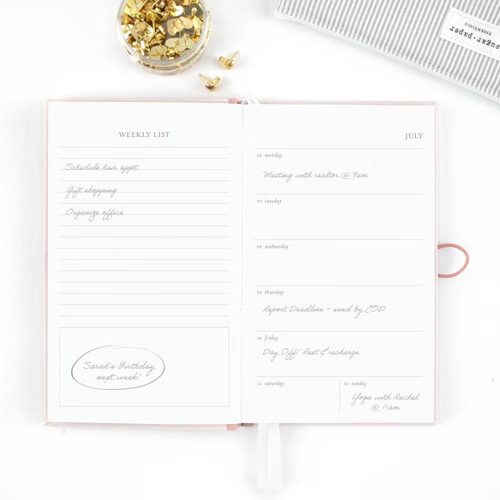 Essentials 4.875"x7.875" Small Casebound 2026-2027 Weekly/Monthly with Bungee Pink - Image 7