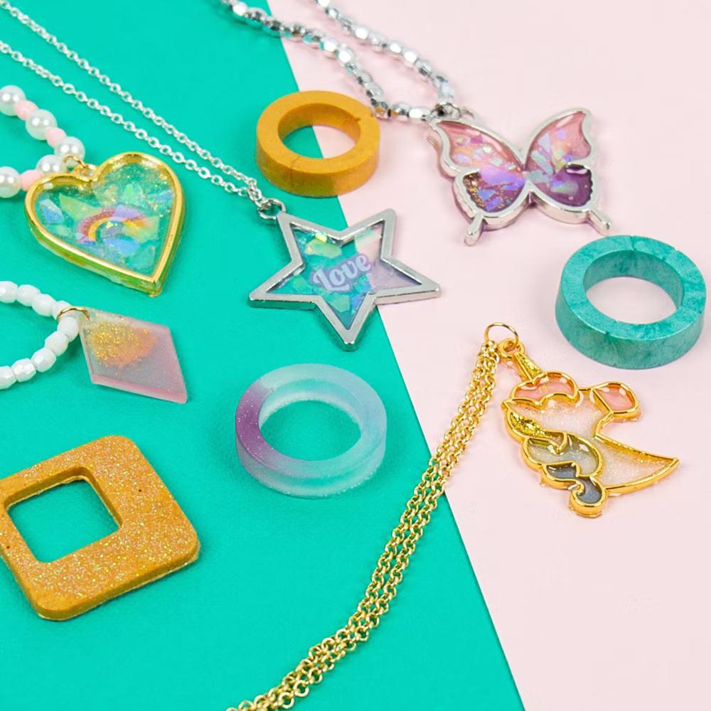 D.I.Y. Resin Jewelry Studio - Jewelry Making Kit with Beads, Resin Charms, Glitter & Instructions for Adults - Image 3