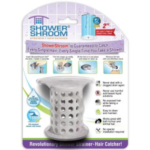ShowerShroom (Gray) The 2" Hair Catcher That Prevents Clogged Shower Drains from TubShroom