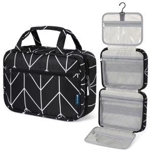 Hanging Toiletry Bag Travel Women Men, Foldable Cosmetic Organizer, Water Resistant Makeup Accessories Essentials Kit