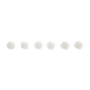 0.25in White Pom Poms for Crafts DIY Art Creative, 100pcs