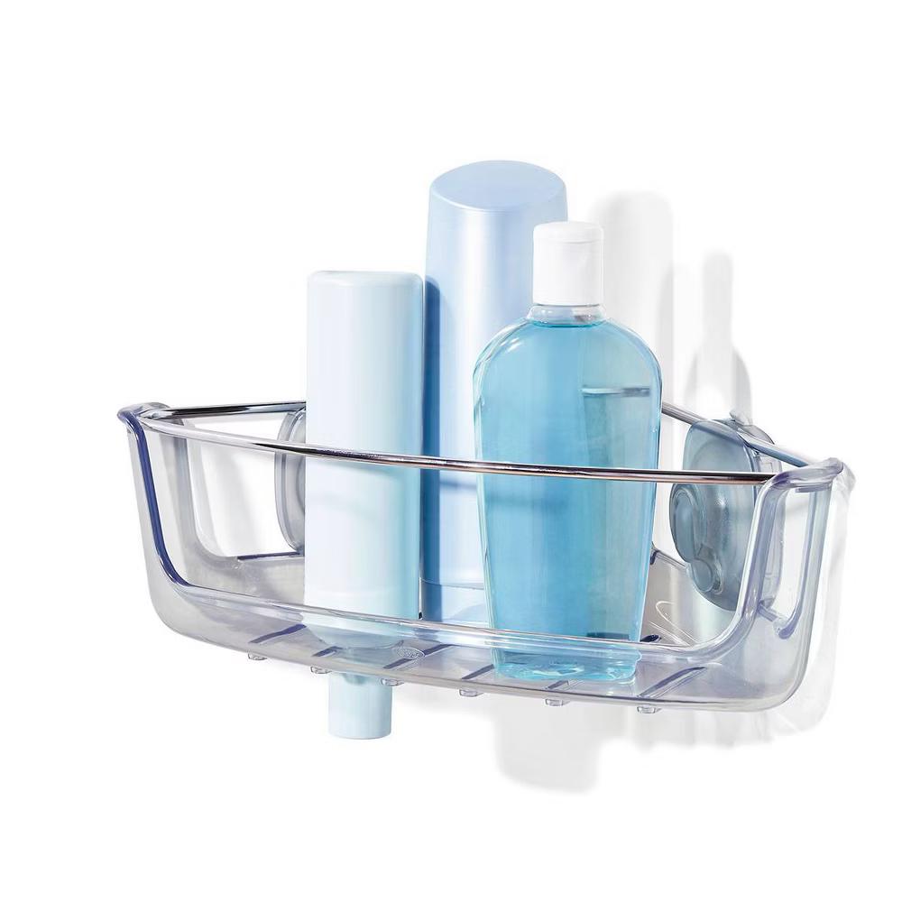 Stronghold Suction Corner Basket: Stainless Steel & Plastic Shower Organizer, Bath Storage - Image 5