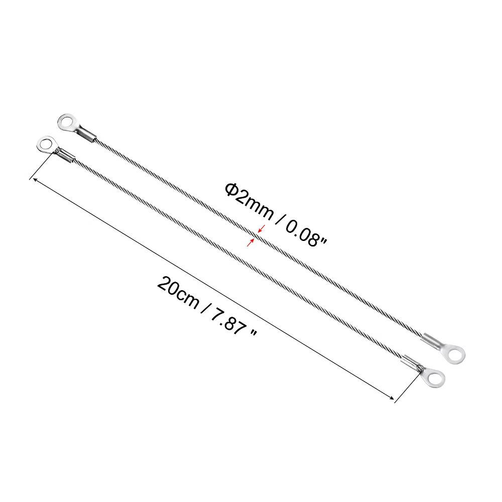 Lanyard Cable Rope with Key Ring Keychains Silver 4 Pcs - Image 42