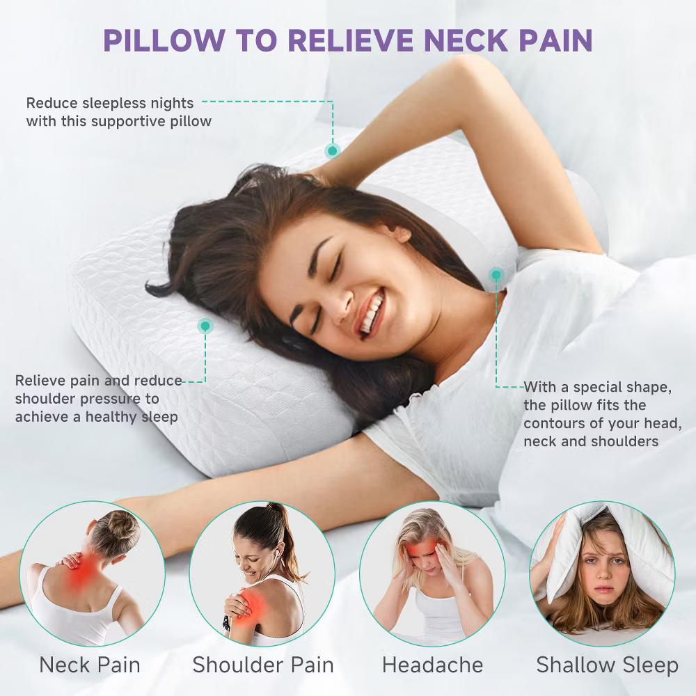 Orthopedic Contour Neck Pillow with Odorless Memory Foam - Perfect for All Sleeping Positions - Image 7