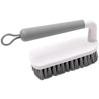 OU Scrub Brush with Ergonomic Handle, All Purpose Heavy Duty Cleaning Scrubber for Bathroom & Kitchen with Nonslip Handle, Scraper Edge & Hanging Loop - Image 4