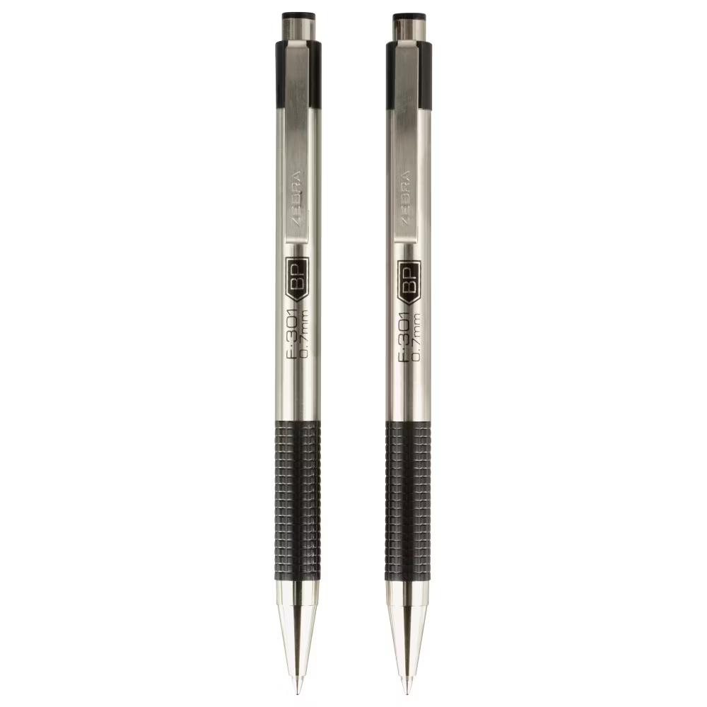 Zebra 2ct F-301 Ballpoint Pens Black Ink Fine.7mm: Contoured Grip, 5.125" Length, Stationery & Office Supplies - Image 4