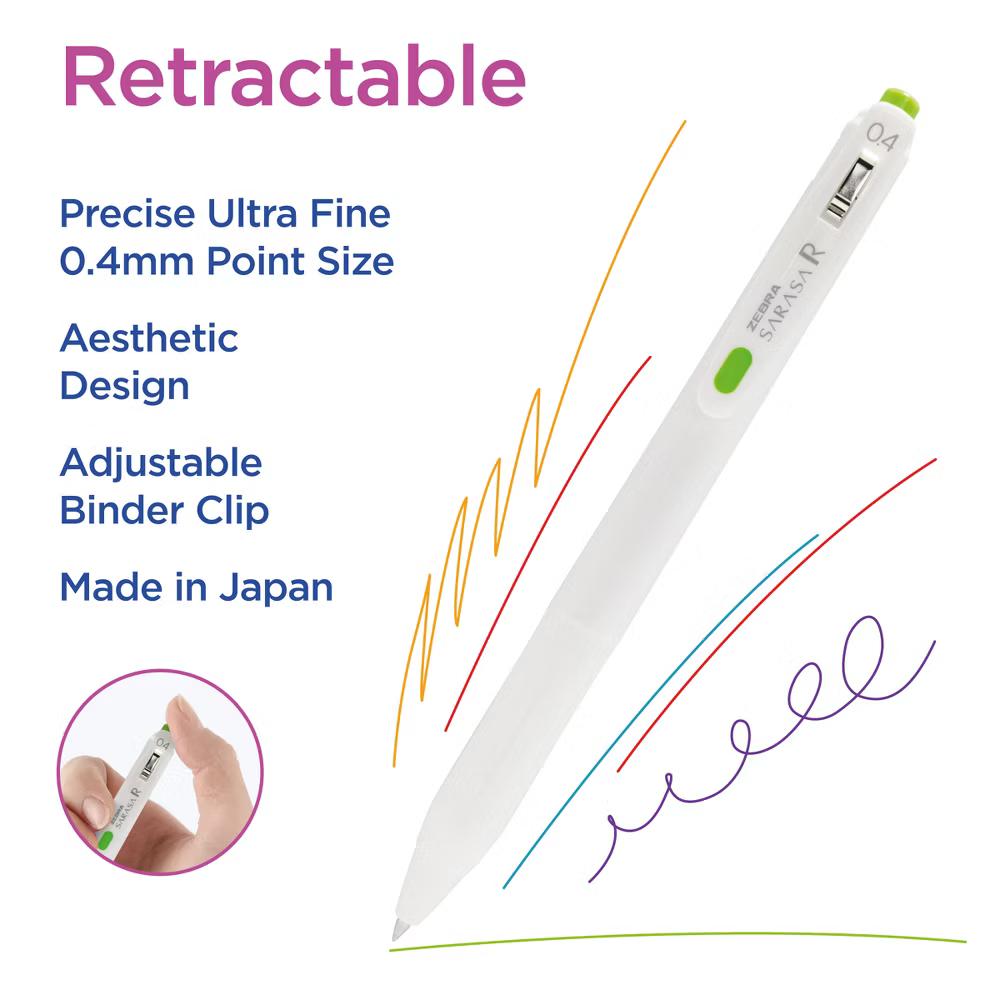 Zebra 14ct Sarasa R Rich Retractable Gel Pen Assorted Colors - Image 2