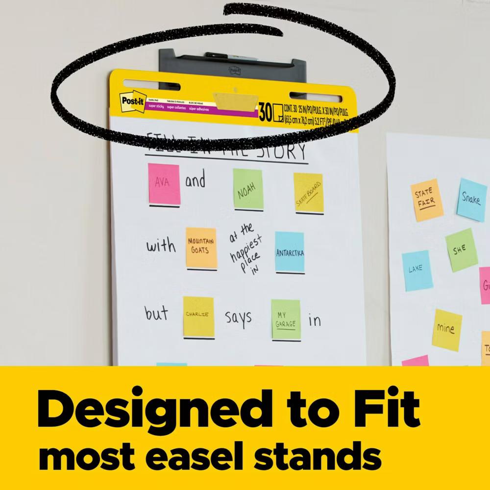 Super Sticky Mini Easel Pad, 15 18 Inches, 20 Sheets/Pad, 1 Pad, White Premium Self Stick Flip Chart Paper: Large Sticky Pad - Image 7