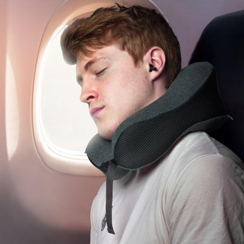 Neck Pillows for Travel Pillow, Travel Neck Pillow Airplane, Foldable Memory Foam Neck Pillow for Car Travel Sleeping, Washable Bag+Ear Plugs - Image 2