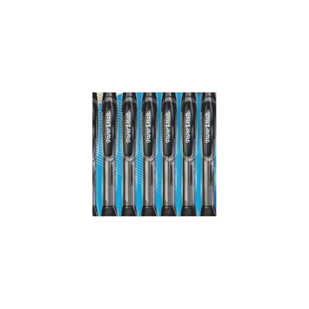 Paper Mate Profile 8pk Ballpoint Pens 1.4mm Bold Tip Black: Retractable, Contoured Grip, Pocket Clip, Stationery & Office Supplies