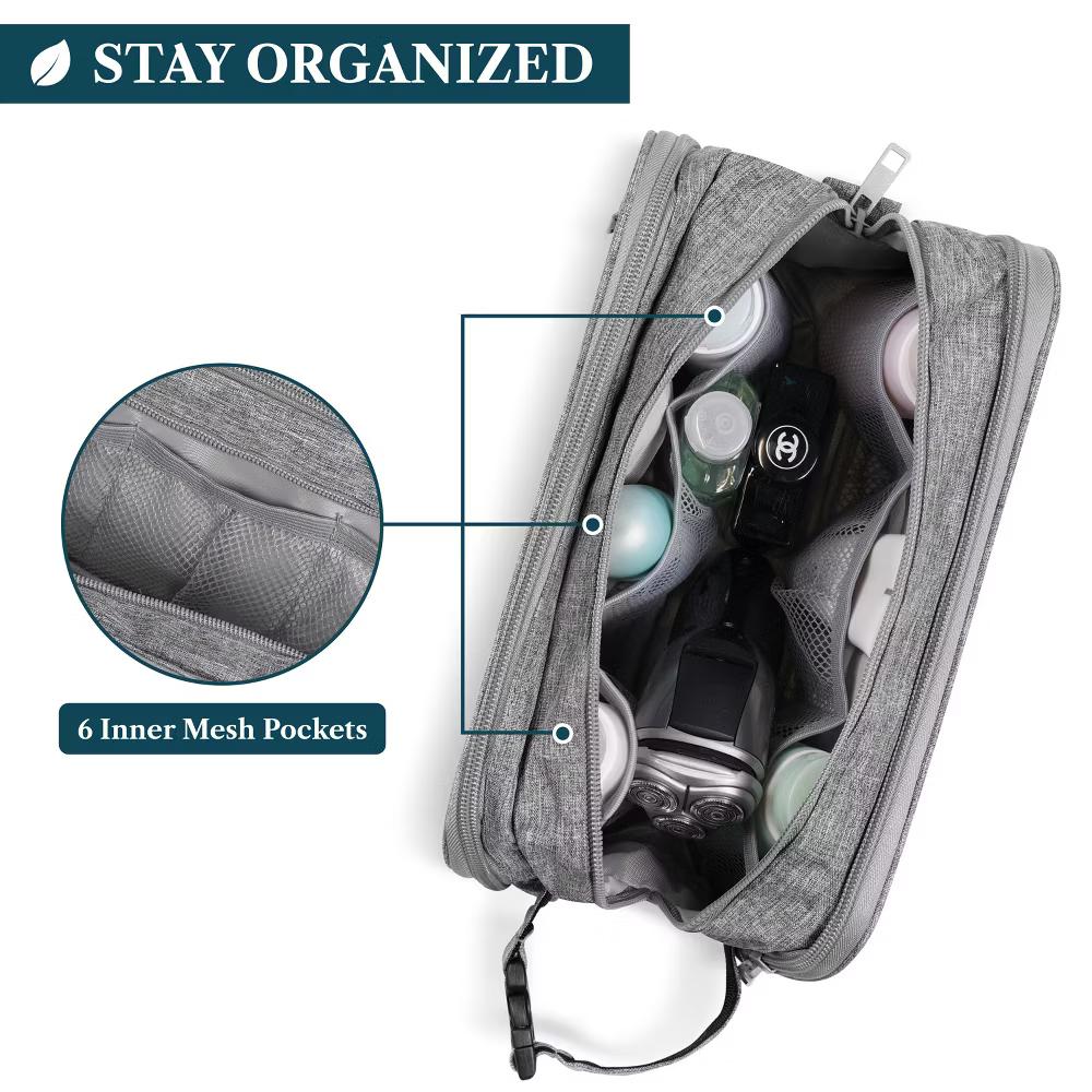 Toiletry Bag for Men, Travel Pouch Essentials Shaving Dopp Kit, Water Resistant Organizer Case Accessories - Image 51
