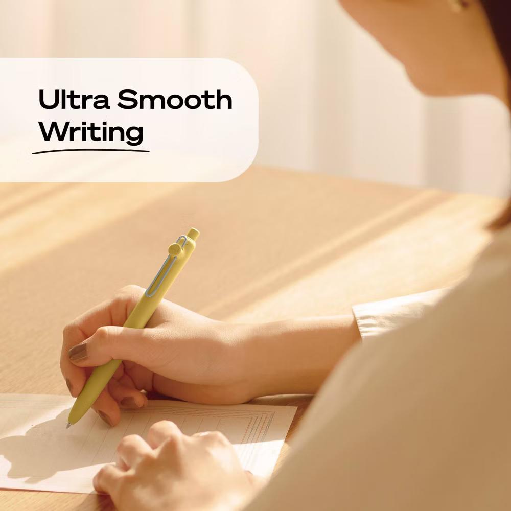 uniball Zento Retractable Liquid Gel Pens, 0.7mm Medium Point, Black Ink, Tropical Barrel Colors, 4ct – Smooth, Quick-Drying Gel Ink - Image 7
