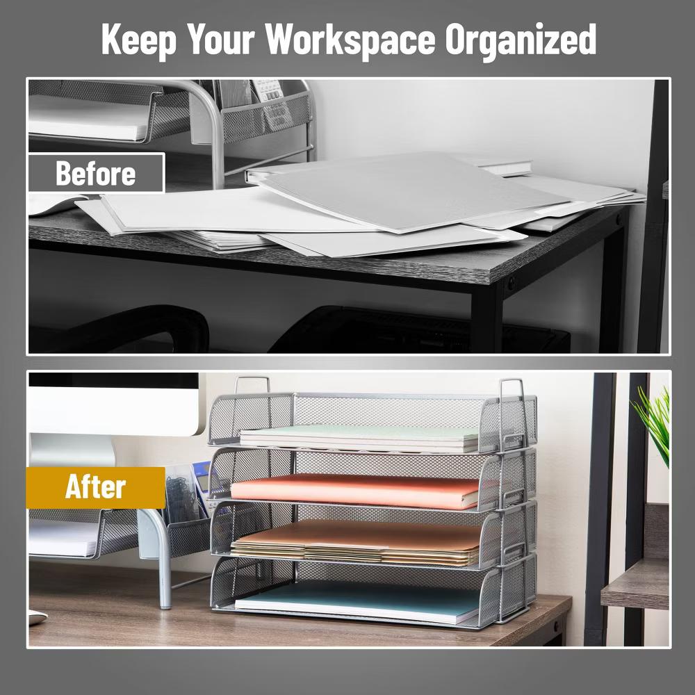 Metal Desk Trays Silver - Image 5