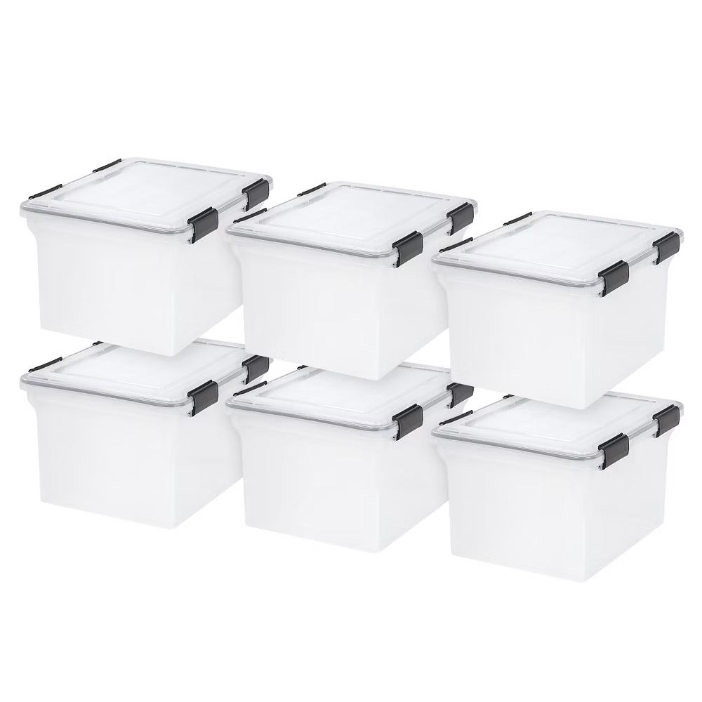 USA Letter Legal Size File Box 32qt WEATHERPRO Airtight Plastic Storage Bin with Lid and Seal and Secure Latching Buckles - Image 10