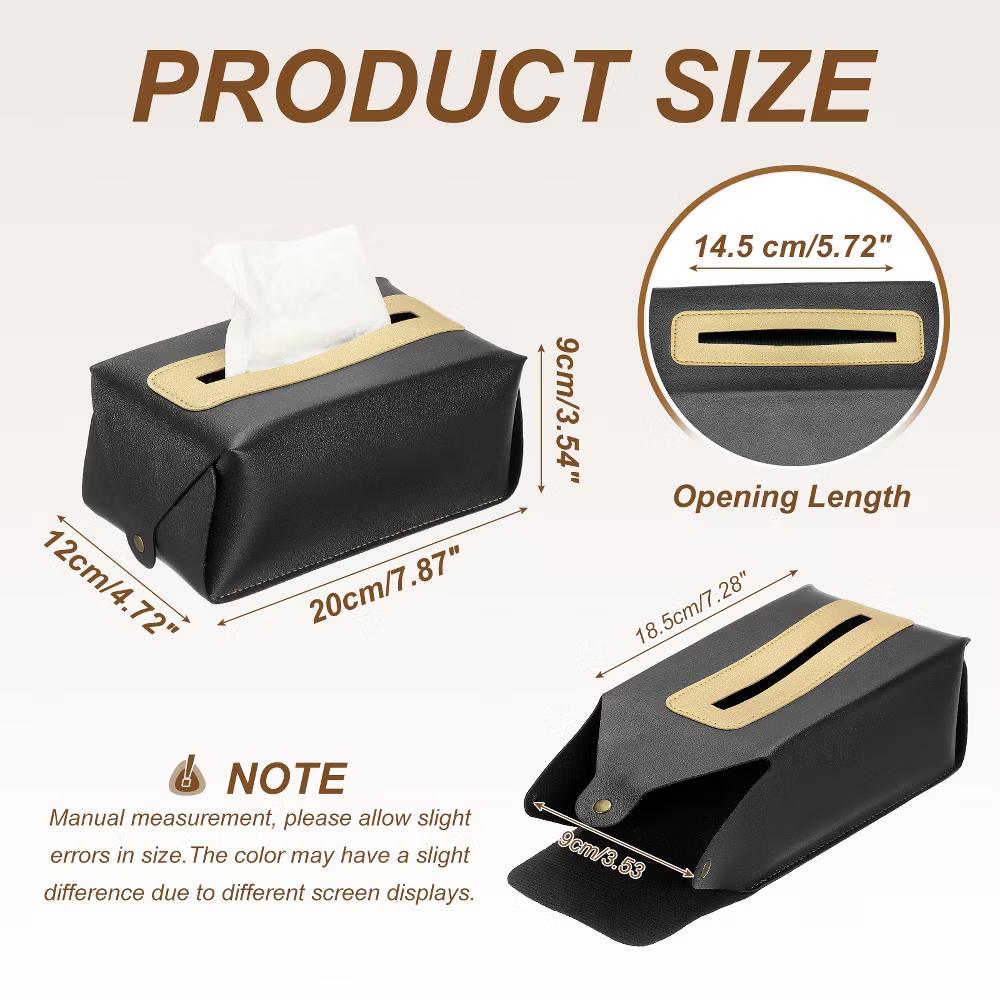 PU Leather Home Car Office Decorative Tissue Box Cover - Image 8
