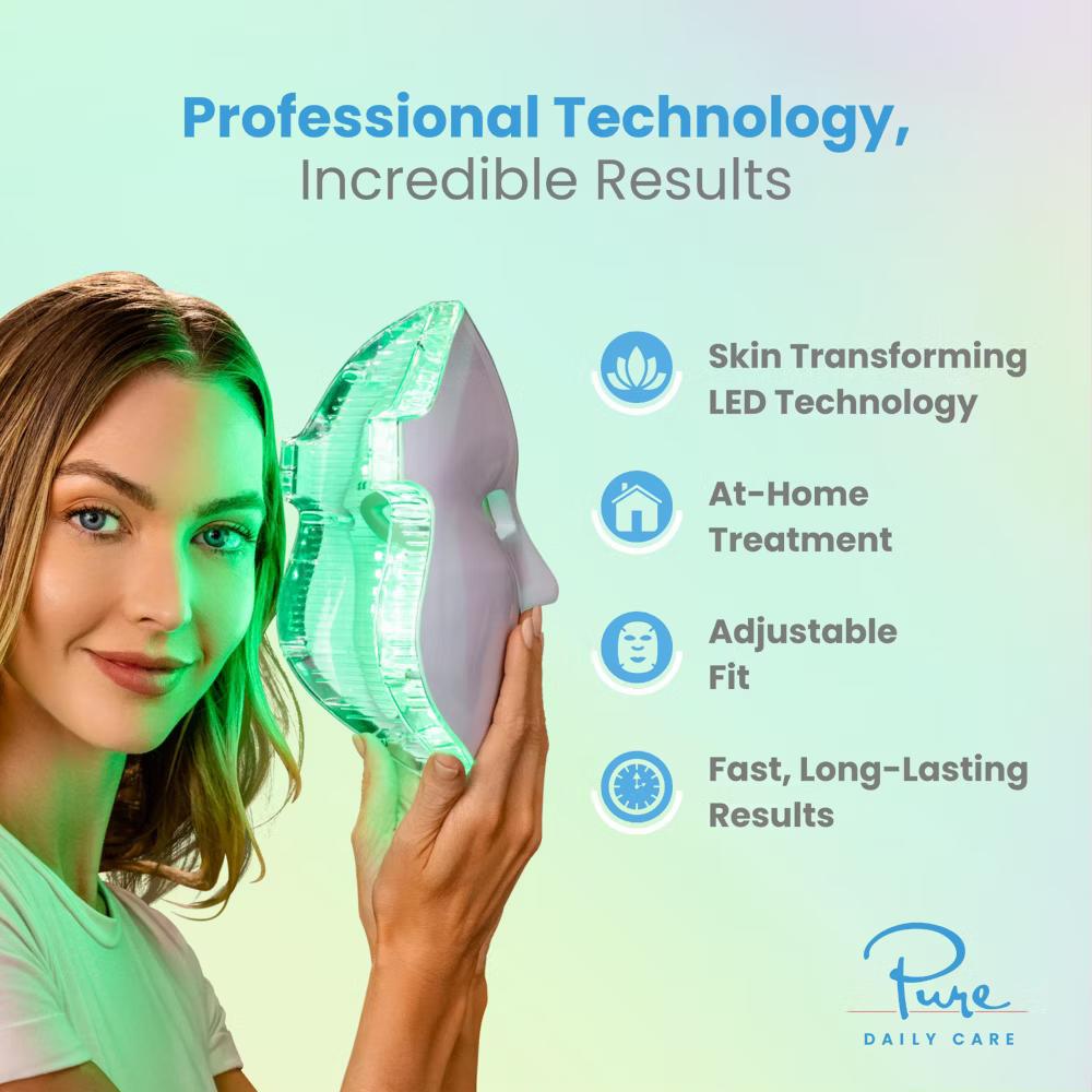 Pure Daily Care Luma LED Mask, 7-Colors Light Therapy - Image 7