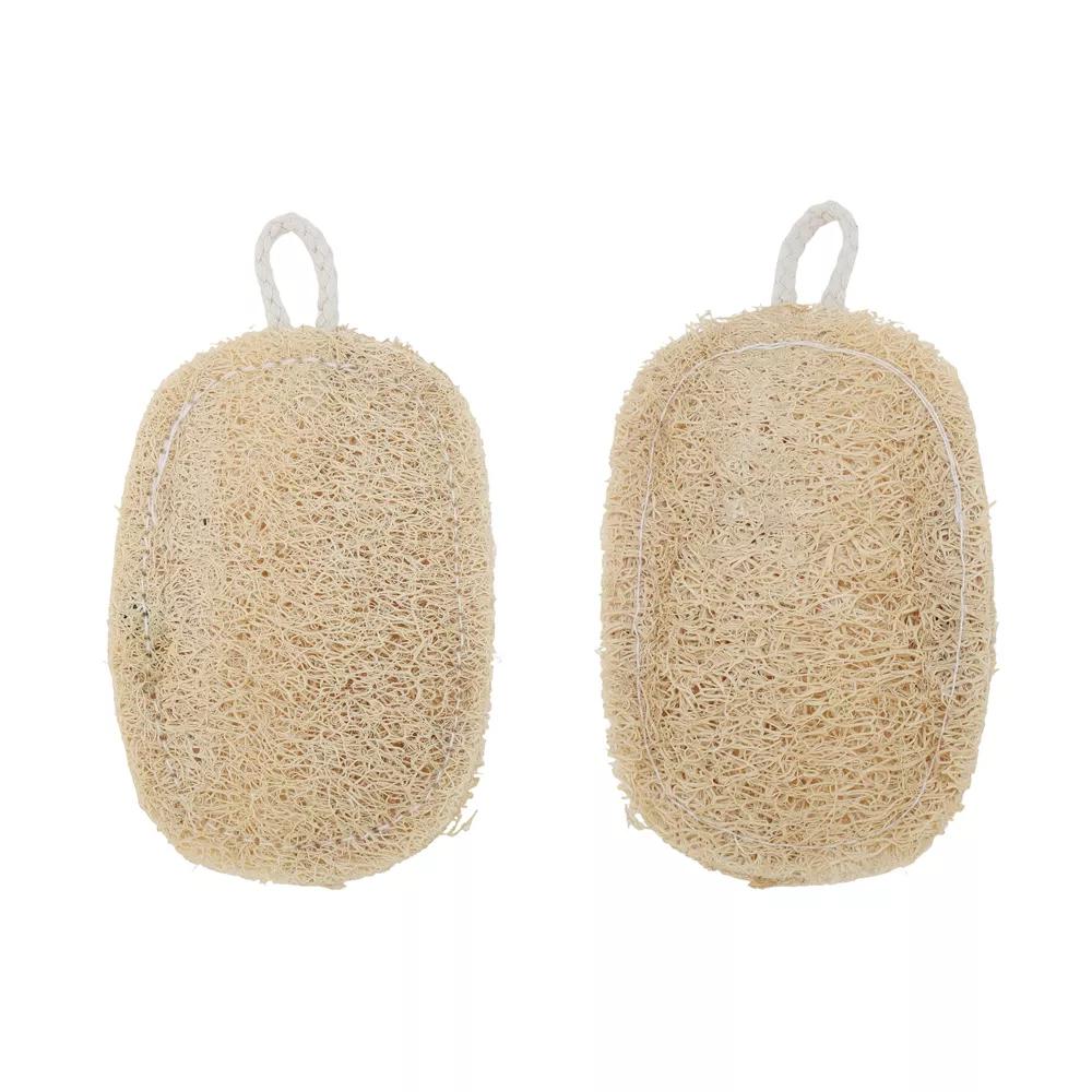 Double Layer Loofah Dish Sponge with Hanging Loop 3 Pcs - Image 5