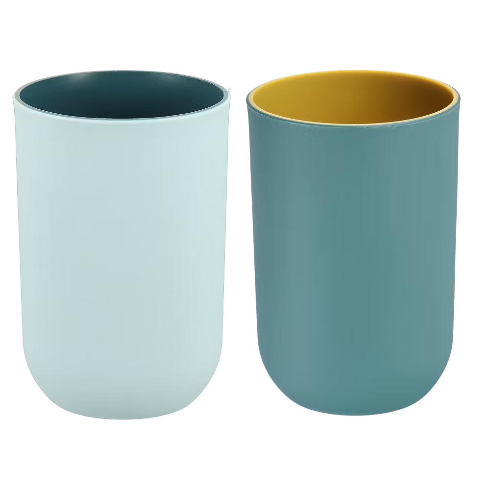 Reusable Plastic Practical Gift Toothbrush Cups 2.6 2.6 4.1 Inch 2 Pcs - Image 15
