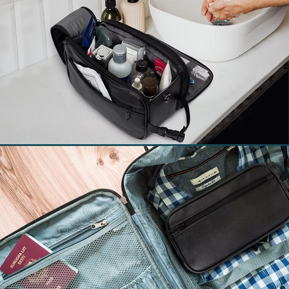 Toiletry Bag for Men, Travel Essentials Shaving Dopp Kit, Water Resistant Cosmetic Makeup Organizer Case - Image 39
