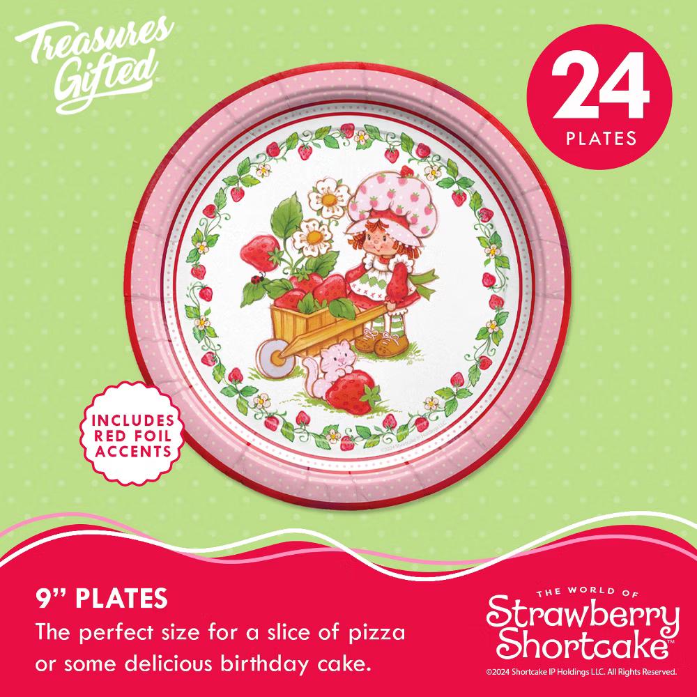 Treasures Gifted Strawberry Shortcake Dinner Plates 9in - Disposable Paper Plates - Strawberry Shortcake Birthday Party Supplies - Image 7