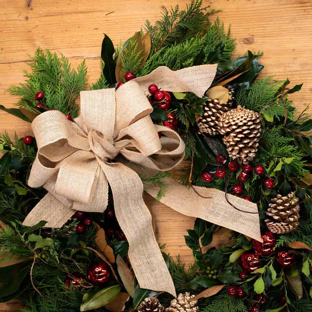 DIY Crafts Home Decor Wreath Natural Burlap Wired Ribbons