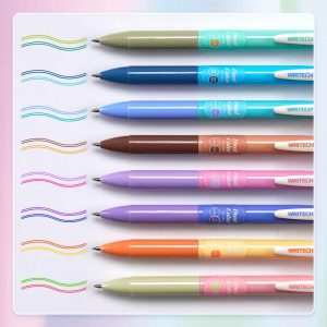 Dual Color Retractable Gel Pens, Assorted Ink Pairings, 4 Count