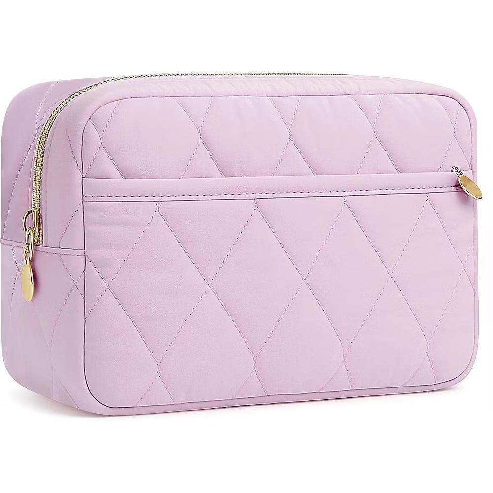 Puffy Padded Makeup Bag Travel Organizer. Wide-Open Cosmetic Pouch for Toiletries and Essentials. - Image 16