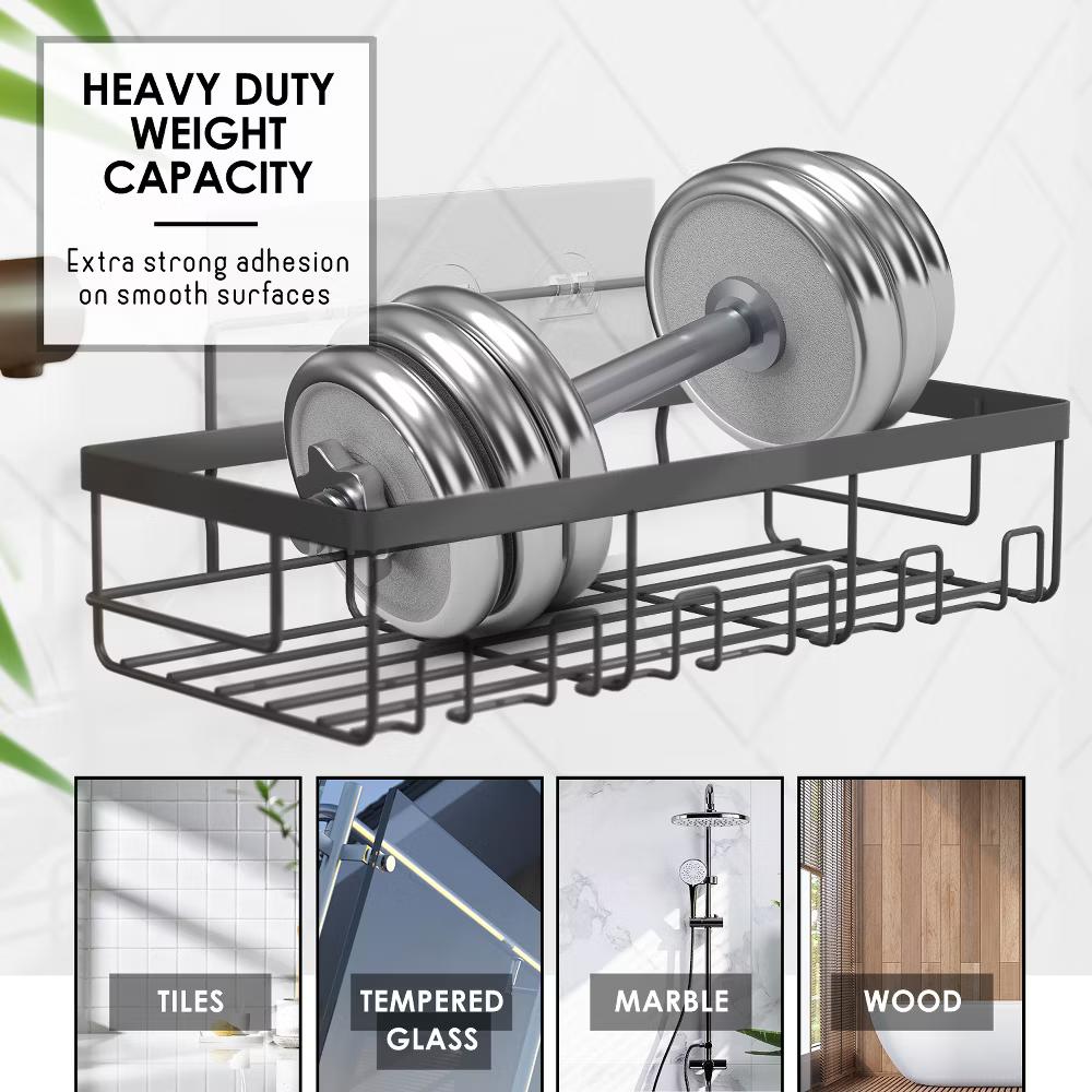 Hearth & Harbor Shower Caddy Adhesive Shower Organizer, Large Capacity Stainless Steel Shower Caddies - Image 18