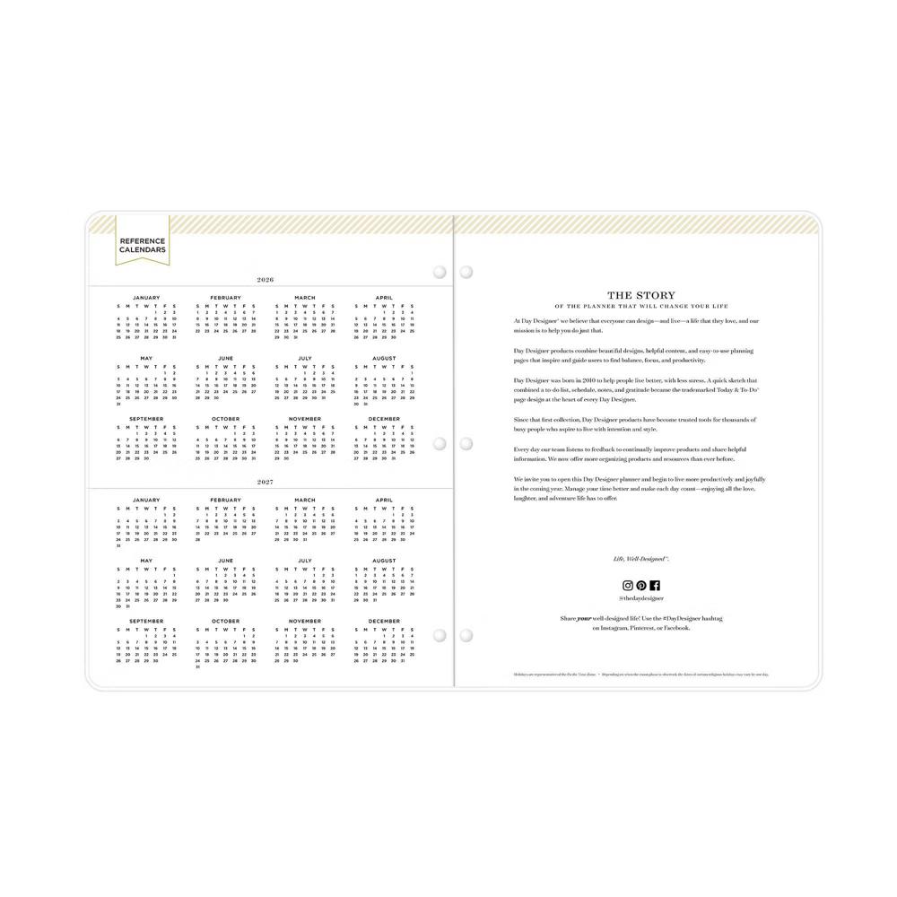 Day Designer 8.5"x11" 2026-2027 Planner Capri Clear Monthly Stapled - Image 6