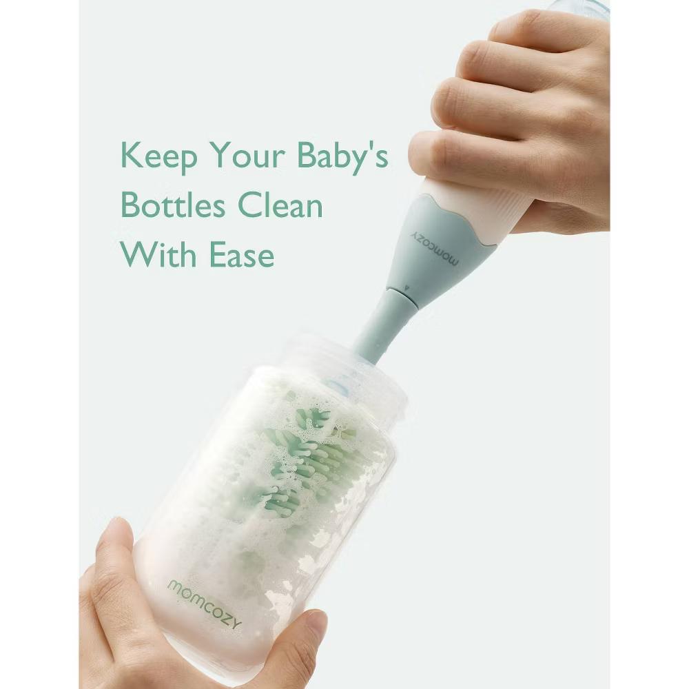 Momcozy Innovative Push-Press Design Bottle Brush Kit - 7ct: Plastic Scrub Cleaning Set for Household Use - Image 2