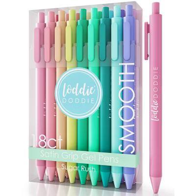 18ct Satin Barrel Retractable Gel Pens - Pastel Colors - Image 6
