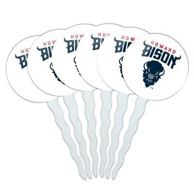 Howard University Bison Primary Logo Cupcake Picks Toppers Decoration Set of 6 - Image 3