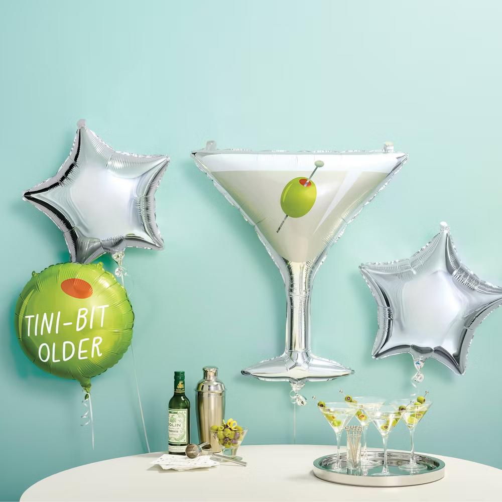5ct Tini Bit Older Martini Birthday Foil Balloon Bouquet