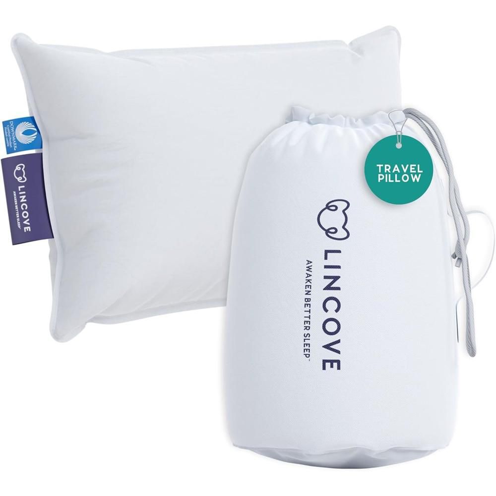 Lincove Canadian Down & Feather Travel Pillow – 625 Fill Power, OEKO-TEX, 400TC Cotton Sateen, Machine Washable, Made in Canada - Image 2