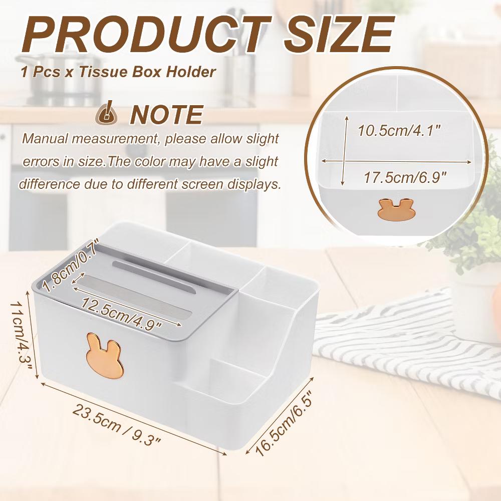 Tissue Box Holder, Plastic Facial Tissue Box Cover - Image 9