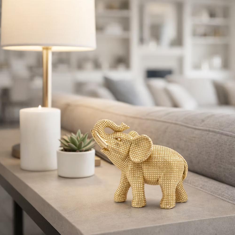 Sagebrook Home 7" Elephant Sculpture - Decorative Polyresin Elephant Statue For Home Decor - Table Accent, Desktop Figurine - Image 25